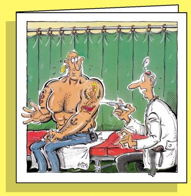 NO VACCINE!, Doppelkarte mit Couvert / Handsigniert