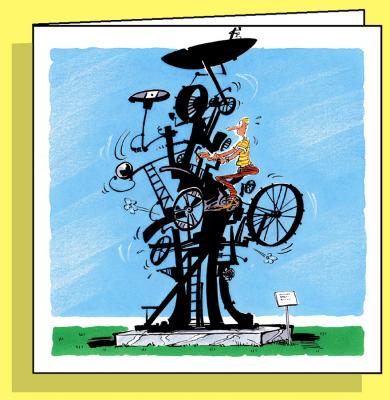 Fahrkünstler, Doppelkarte mit Couvert / Handsigniert