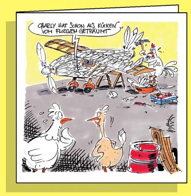 Charles, Doppelkarte mit Couvert / Handsigniert