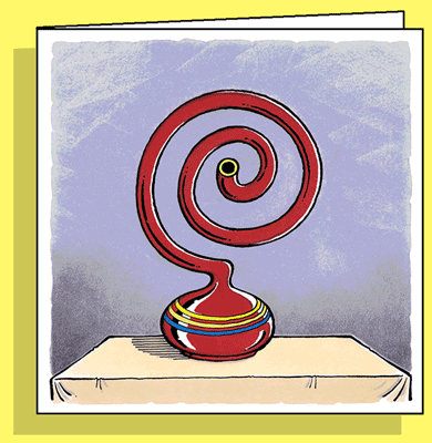 FlowerCard / Crazy Vase, Karte mit Loch für eine Blume,Wasserbehälter in der Karte