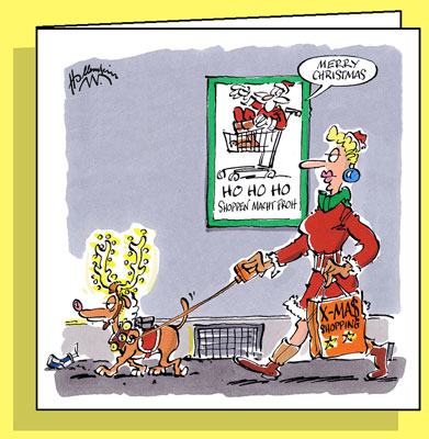 Christmas Card, Doppelkarte mit Couvert / Handsigniert