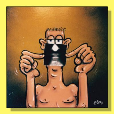 Selfie..., Bild 80cm x 80cm Acryl auf Pavatex