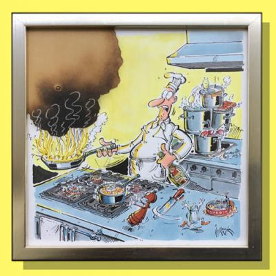 Flambé..., Original Bild mit abgebranntem Teil. 