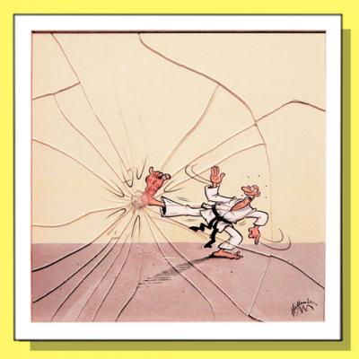 Karate Kid, Original Bild mit zerbrochenem Glas 