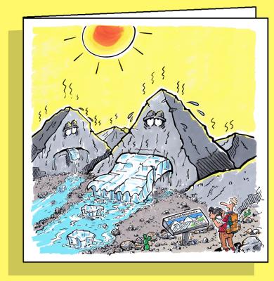 Global-Warming, Doppelkarte mit Couvert / Handsigniert