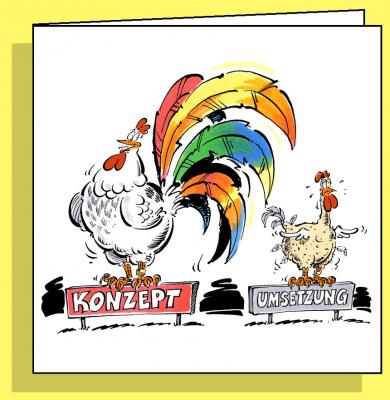 Konzept Umsetzung, Doppelkarte mit Couvert / Handsigniert