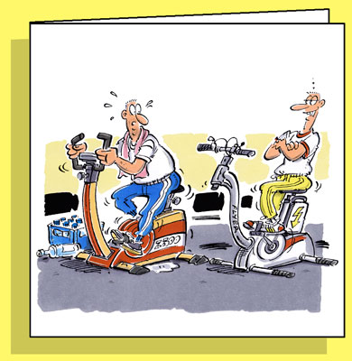 Im-Fitnessclub, Doppelkarte mit Couvert / Handsigniert