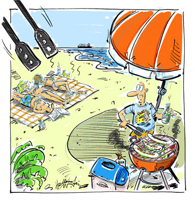 Grillen am Strand