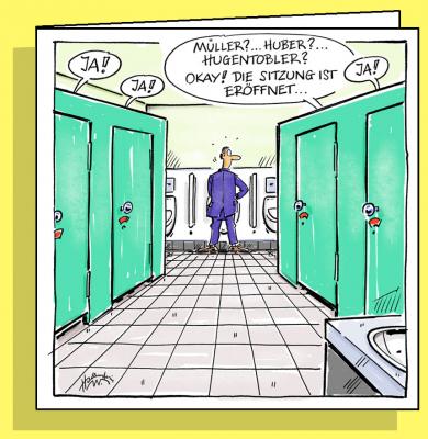 OfficeCard_Wichtige Sitzung, Doppelkarte mit Couvert 