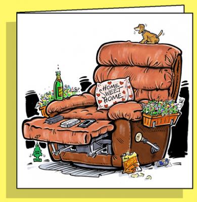 Home-Sweet-Home, Doppelkarte mit Couvert / Handsigniert