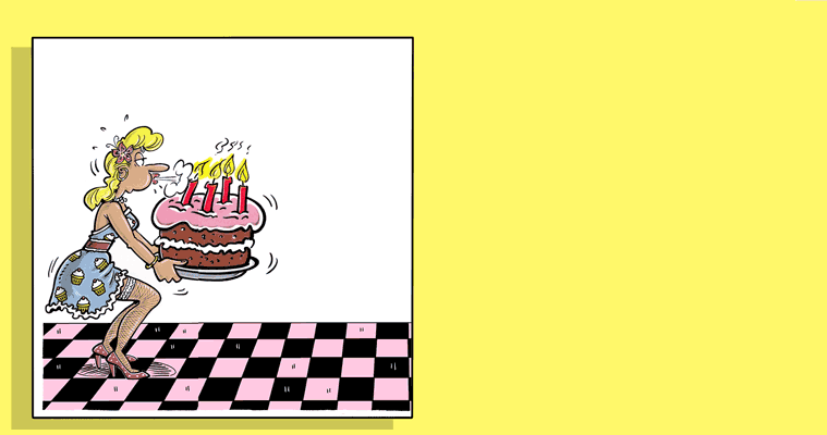 Birthday Card 7 Big Cake, Karte zum auffalten