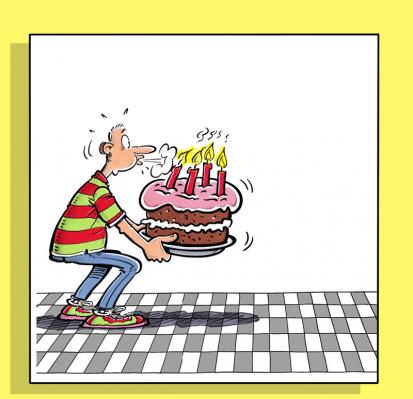 Birthday Card 8 _Big Cake Variante, Karte zum auffalten